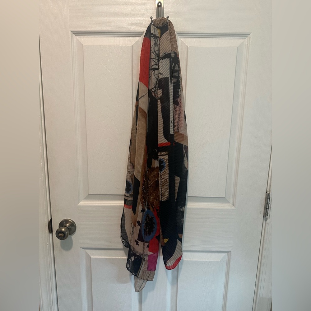 Funky Abstract Multicolor Lightweight Ribbed Desi… - image 1